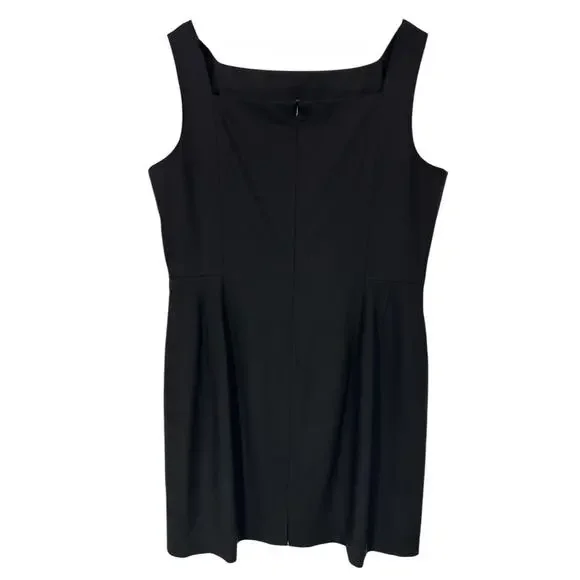 M.M.LaFleur Cynthia Dress Black Wool Sheath Square Neck Work Size 16 - Picture 4 of 12